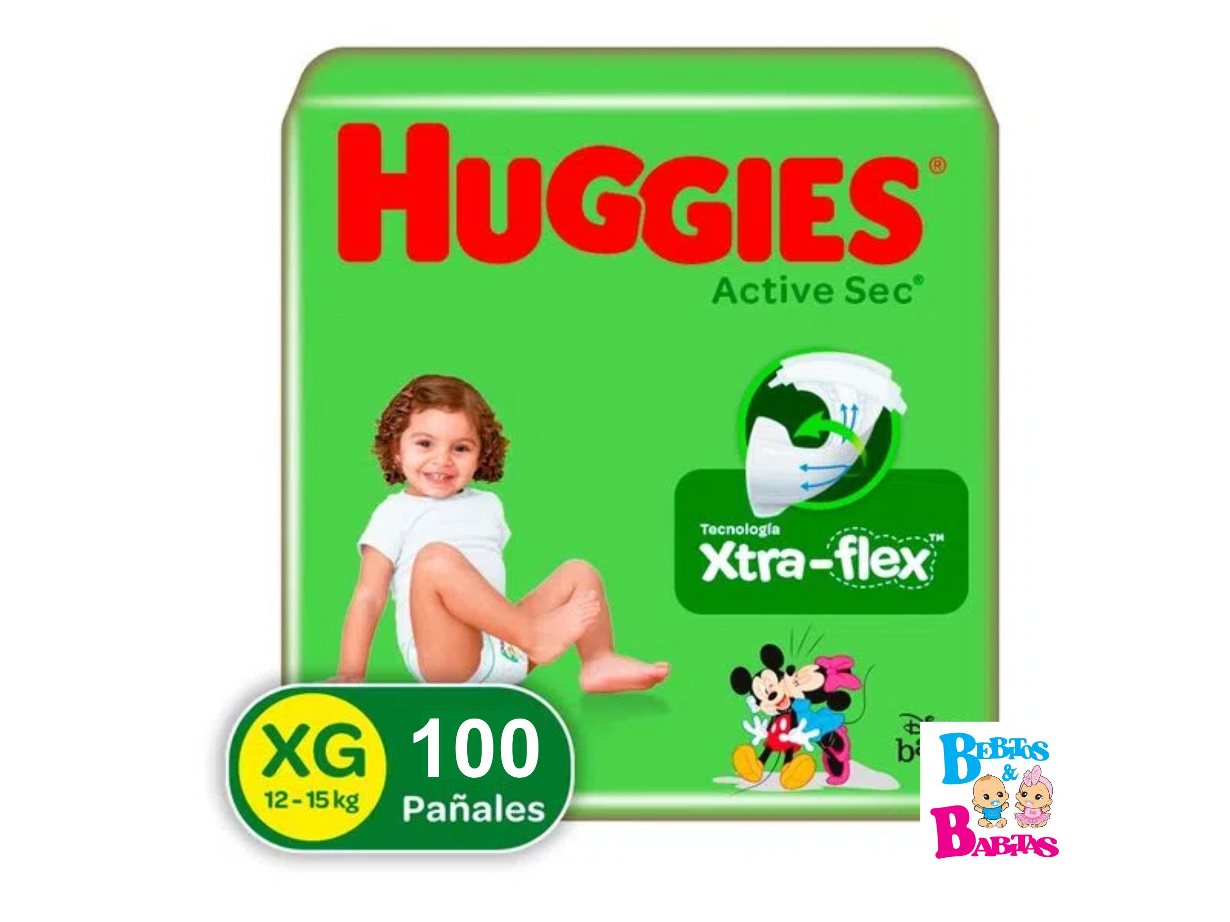 PAÑAL HUGGIES ACTIVE 4/XG x100 unds